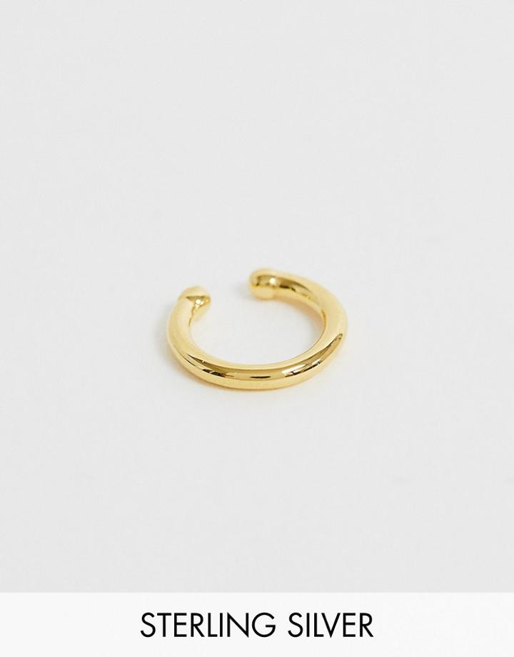 Astrid & Miyu Gold Plated Crossing Lines Mini Ear Cuff