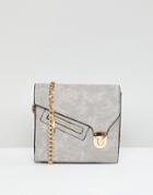 Yoki Fashion Gray Shoulder Bag With Clasp And Zip - Gray
