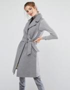 Oasis Sleeveless Belted Smart Coat - Gray