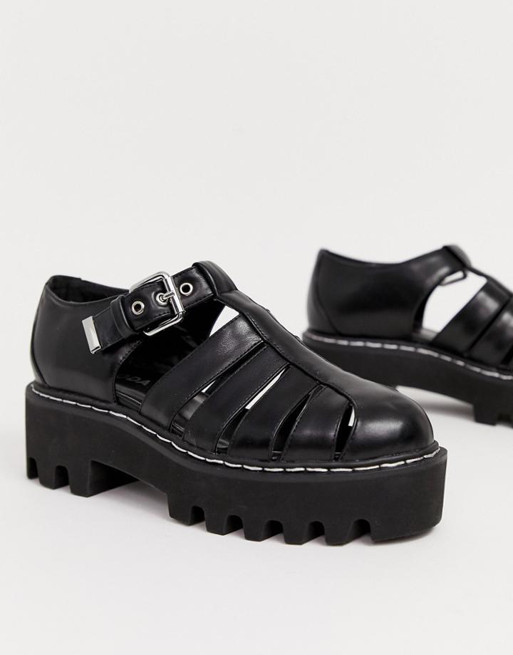 Lamoda Black Caged Chunky Flatform Shoes