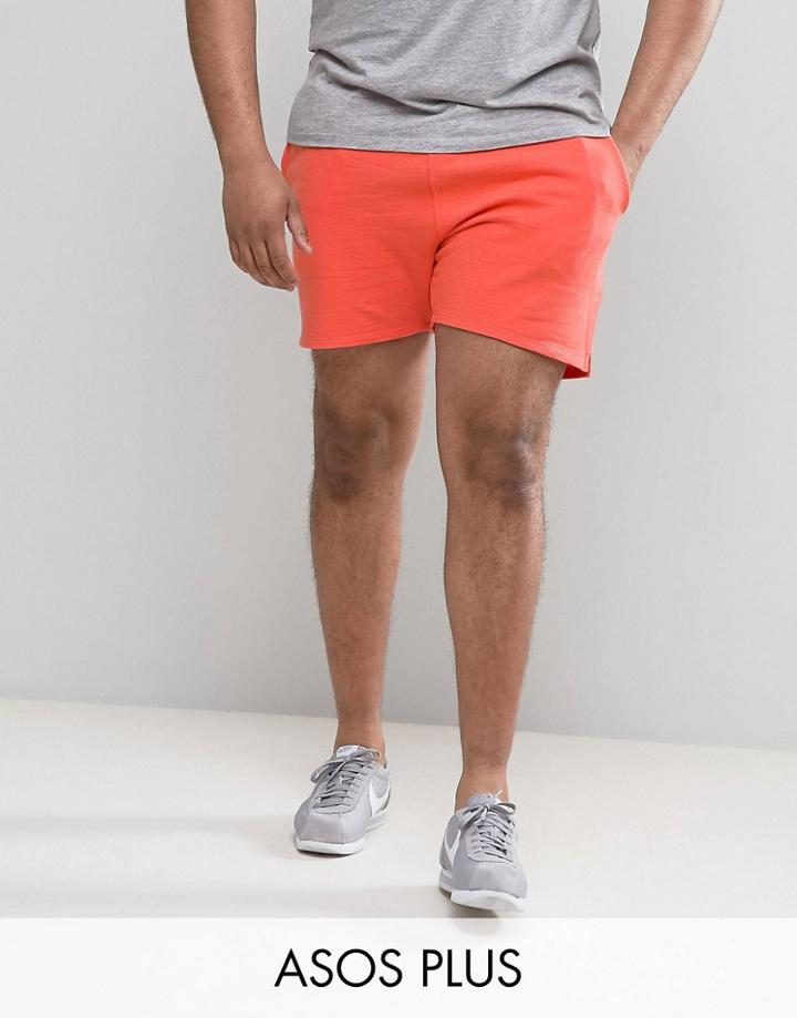 Asos Plus Jersey Short In Orange - Pink