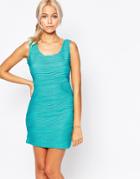 Jasmine Dress With Ripple Detail - Jade