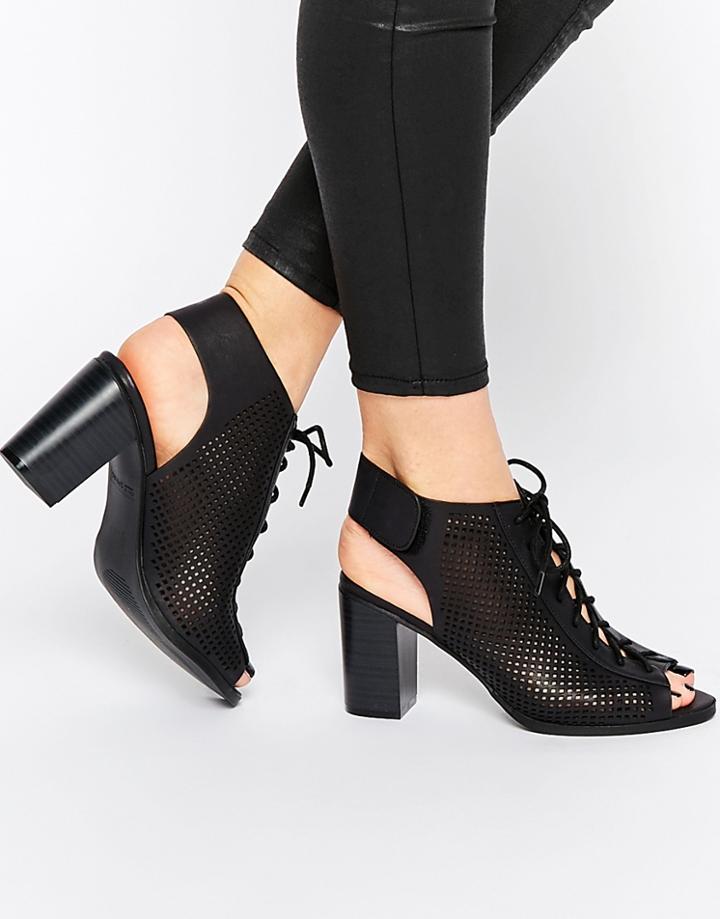 Call It Spring Adreliven Black Peep Toe Shoe Boots - Black
