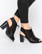 Call It Spring Adreliven Black Peep Toe Shoe Boots - Black