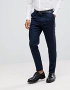 Selected Homme Tapered Smart Pants In Texture - Navy
