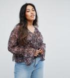 Rage Plus V Front Floral Blouse - Multi