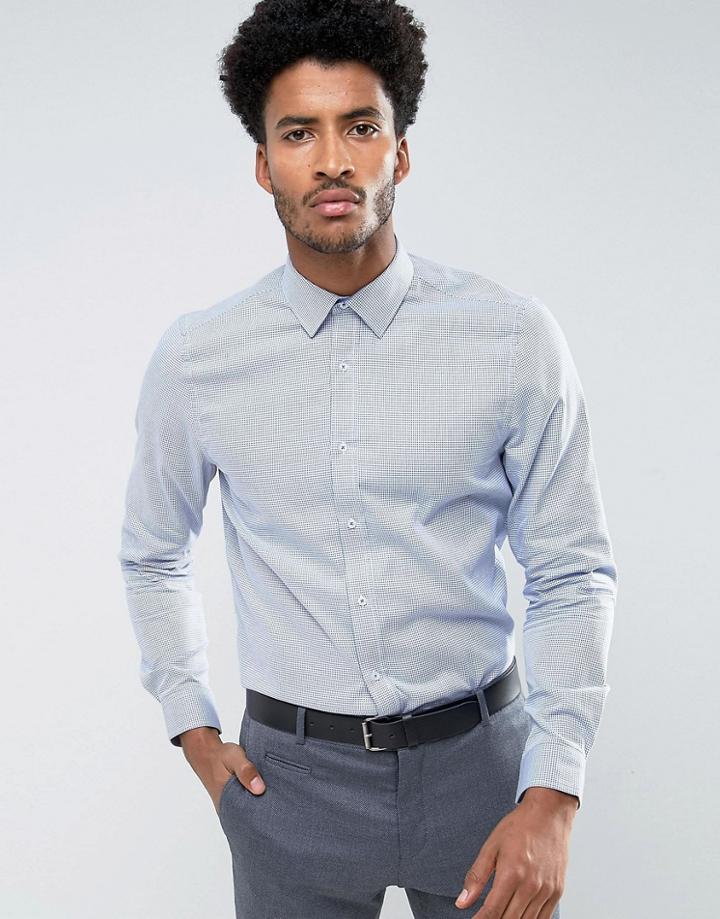 Ben Sherman Houndstooth Shirt - Blue