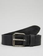 Asos Leather Belt With Vintage Finish - Black