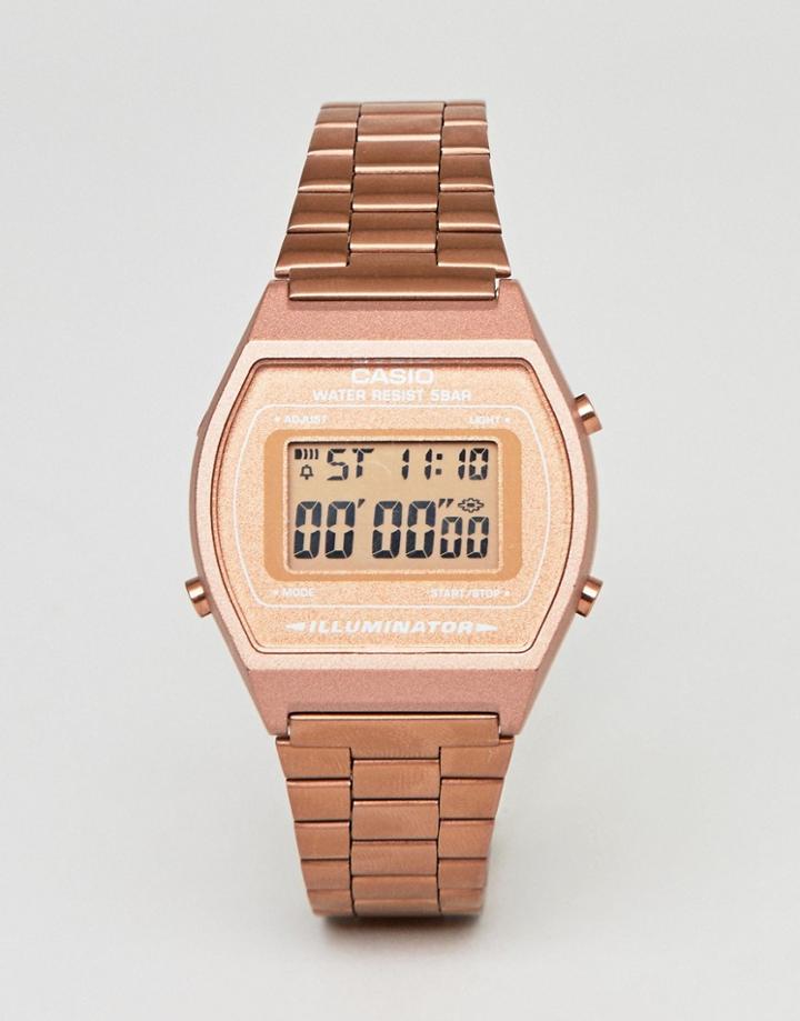 Casio B640wc-1fr Digital Bracelet Watch In Rose Gold - Gold