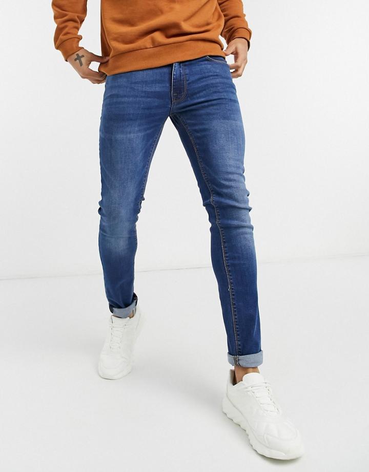 Voi Lex Skinny Jeans In Mid Blue-blues