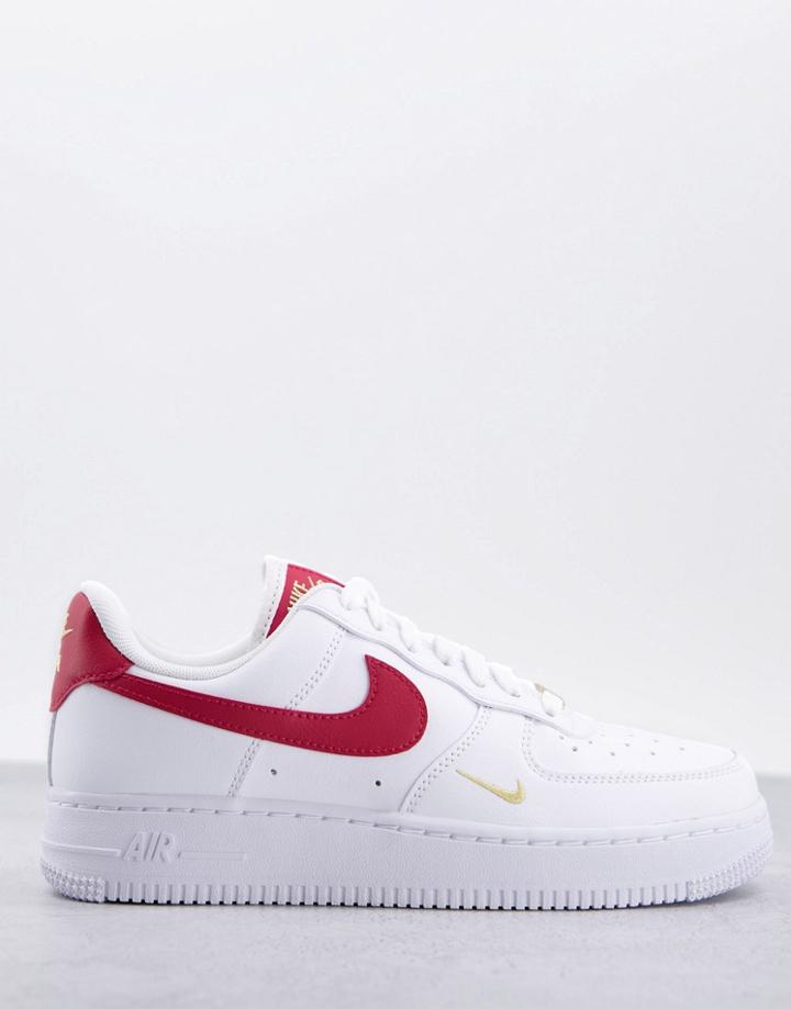 Nike Air Force 1 '07 Sneakers In White/gym Red