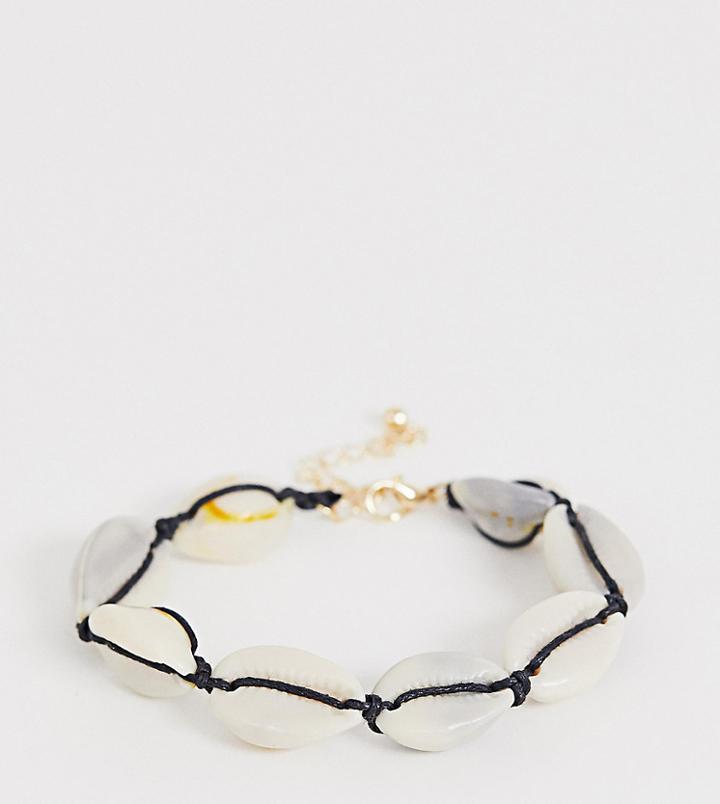 Asos Design Curve Bracelet With Faux Shell