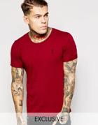 Religion T-shirt With Rolled Sleeves - Oxblood