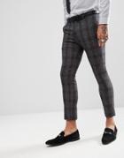 Rudie Skinny Nep Check Suit Crop Pants - Gray