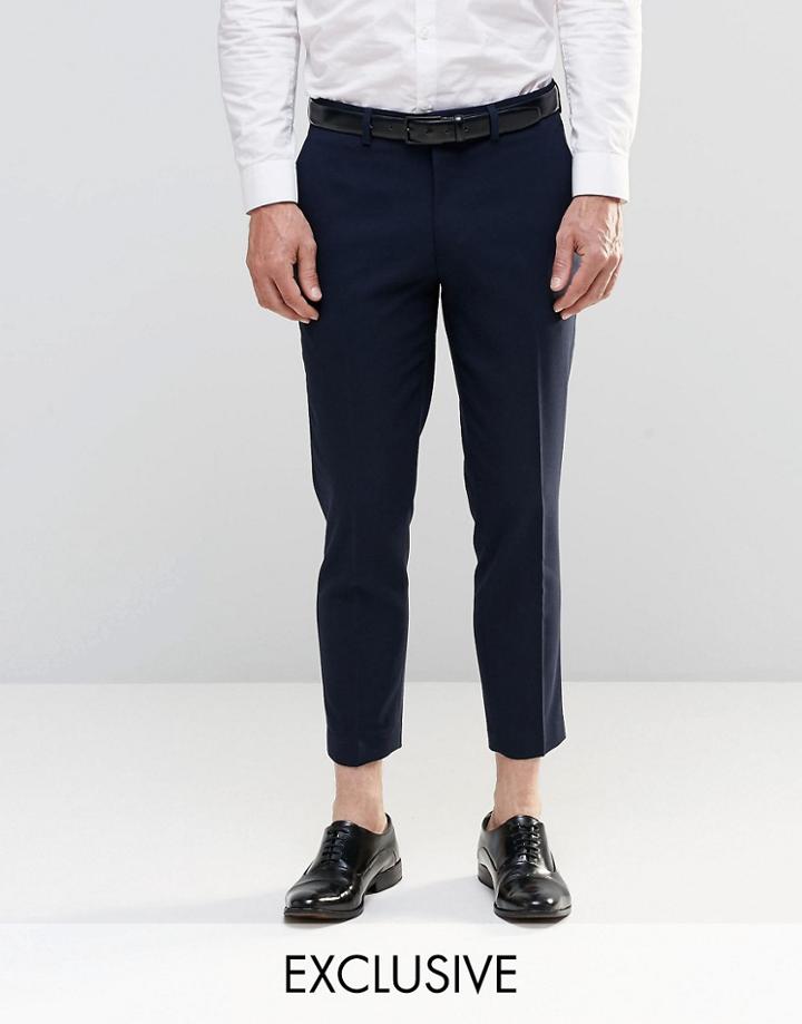 Only & Sons Skinny Cropped Pants With Stretch - Navy
