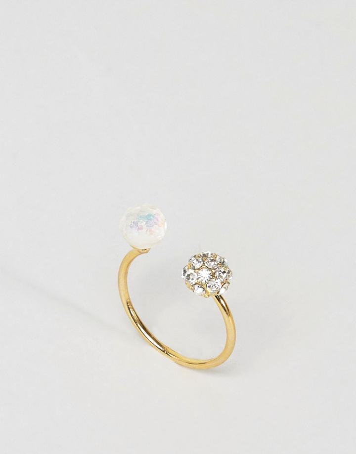 Limited Edition Double Open Stone Ring - Gold