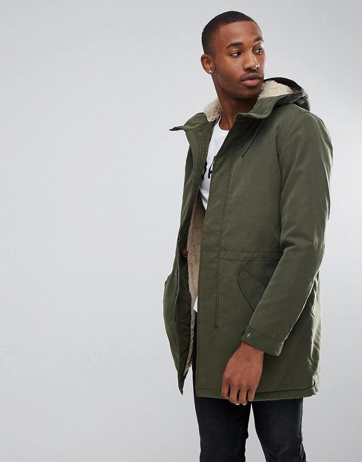 Jack & Jones Premium Fleece Lined Parka - Green
