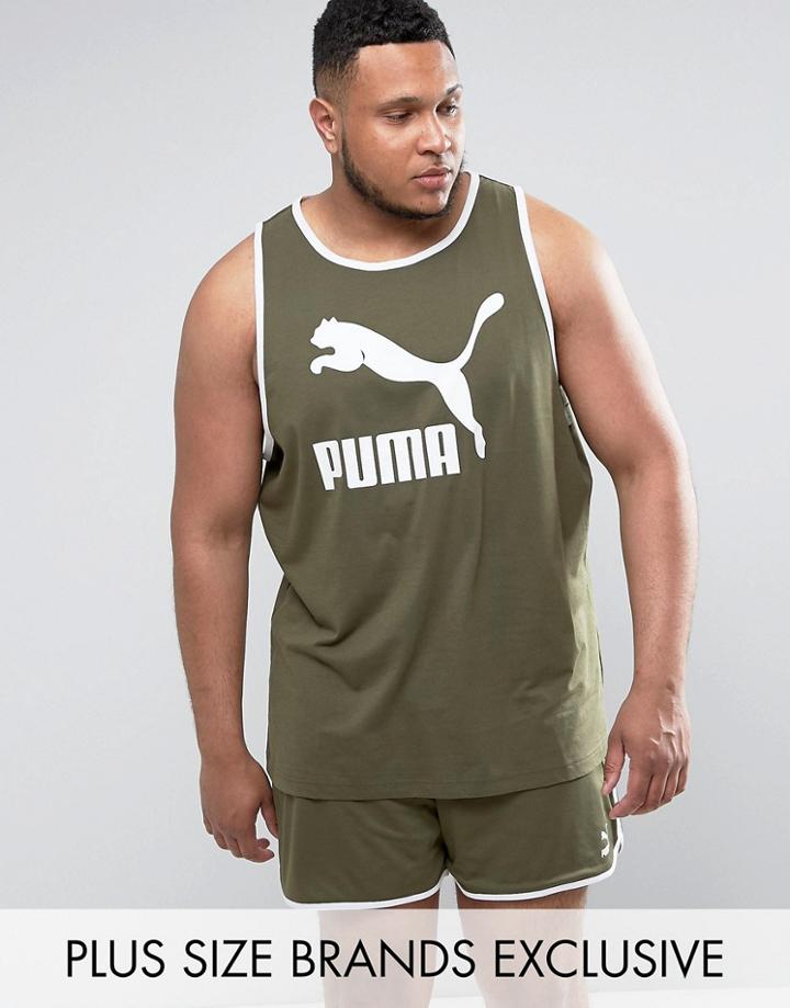 Puma Plus Jersey Tank In Green Exclusive To Asos - Green