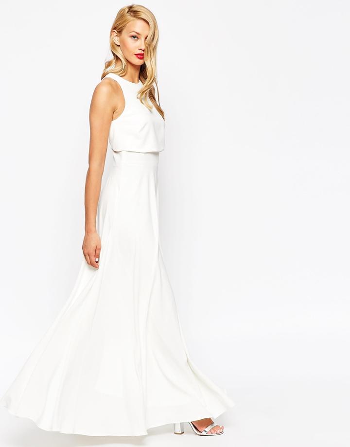 Asos Crop Top Maxi Dress - Ivory