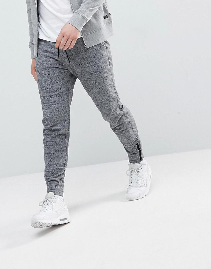 Abercrombie & Fitch Black Label Sports Cuffed Sweatpants In Dark Gray Marl