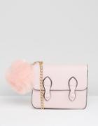 Asos Mini Satchel Bag With Detachable Pom - Pink