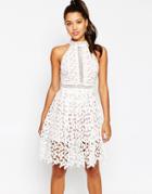 Love Triangle High Neck Midi Dress - White
