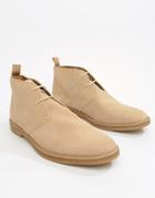 River Island Leather Chukka Boots In Stone - Stone