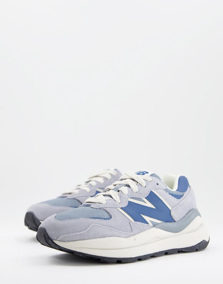 New Balance 57/40 Suede Sneakers In Pale Blue-blues