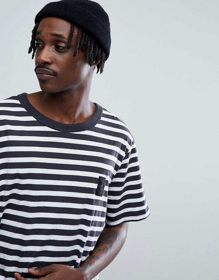 Cheap Monday Boxer T-shirt In Classic Stripe - Black