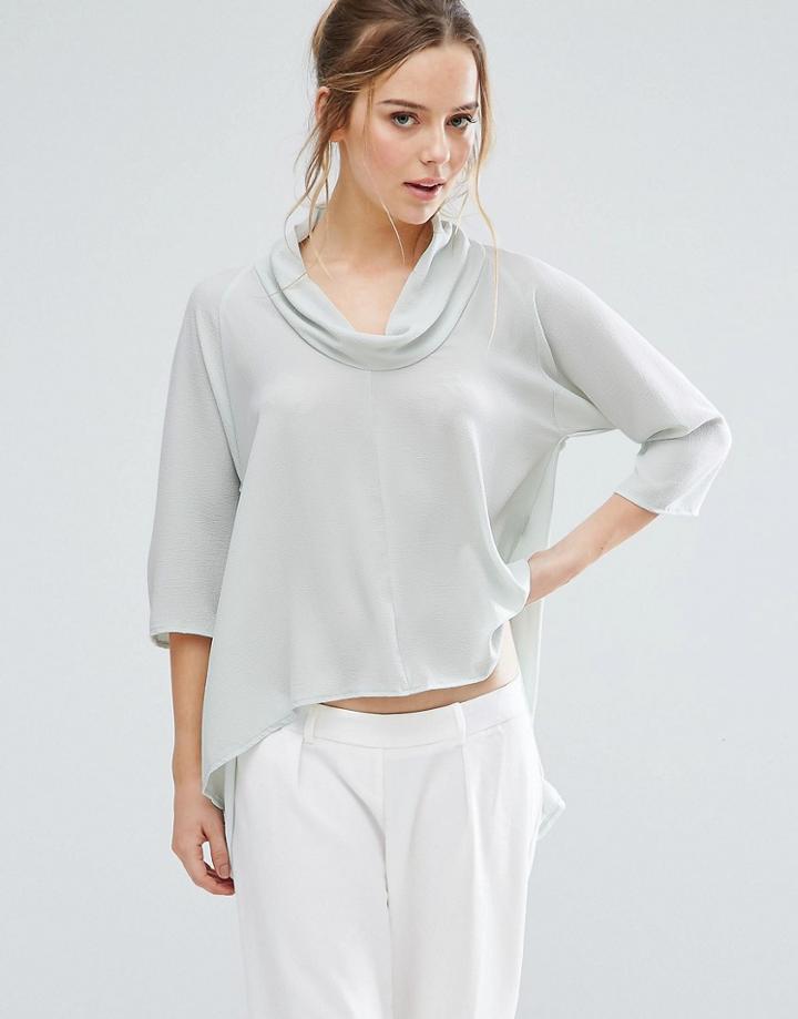 Closet London Shirt With Dipped Hem - Green