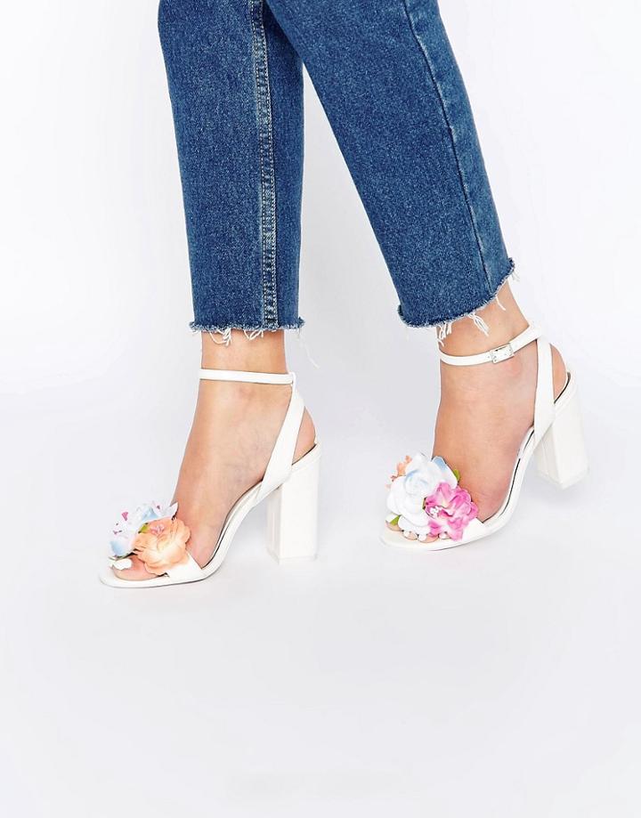 Asos Humor Heeled Sandals - White