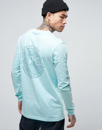 Parca Long Sleeve T-shirt With Back Print - Blue