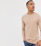 Asos Design Tall Muscle Sweatshirt In Beige