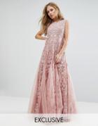 A Star Is Born Maxi Prom Dress With Embellishment - Pink