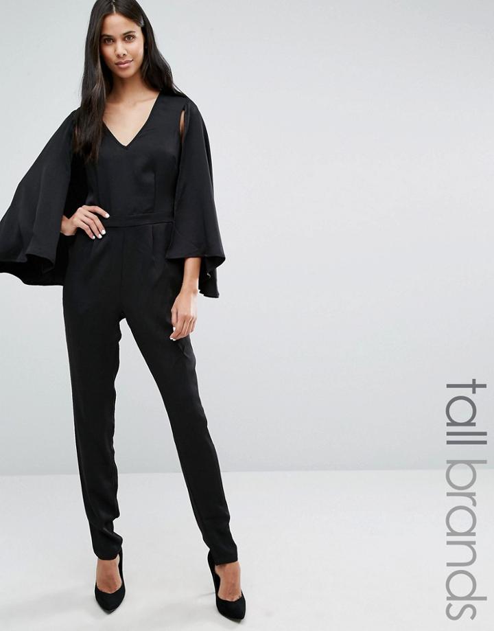Y.a.s Tall Cape Jumpsuit - Black