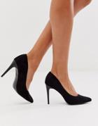 New Look Faux Suede Pumps In Black