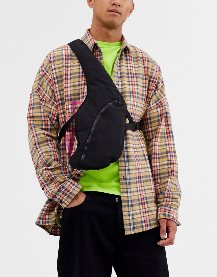 Asos Design Cross Body Harness Bag In Black
