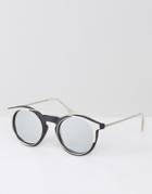 Asos Round Sunglasses With Black Layered Frame - Black