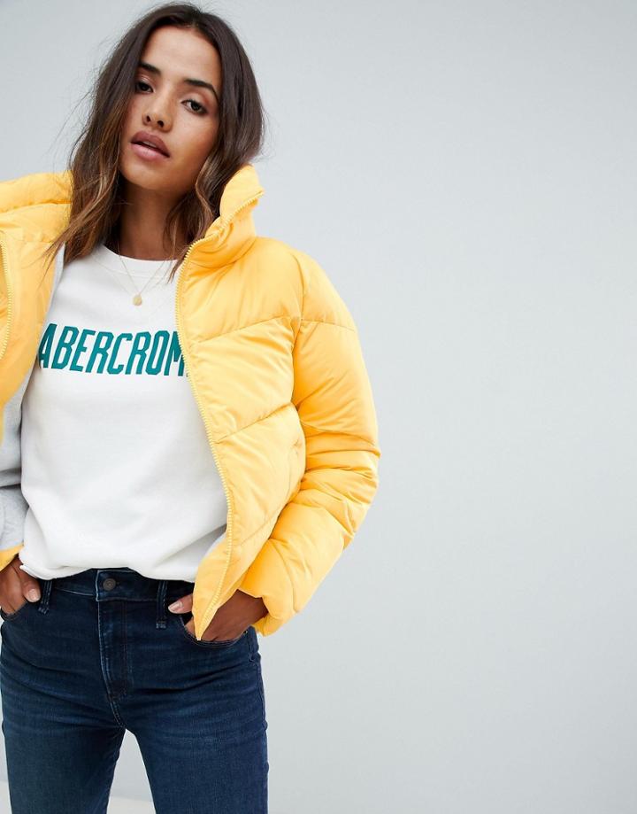 Abercrombie & Fitch Oversized Quilted Jacket - Yellow
