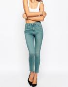 Asos Ridley High Waist Skinny Jeans In Azalea Wash - Azalea Midwash Blue