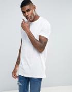 Asos Longline T-shirt In Ecru - White