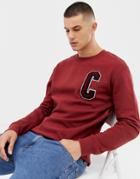 New Look Collegiate Sweatshirt In Burgundy - Red