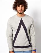 Asos Sweatshirt With Bold Triangle Cut And Sew Detail - Gray