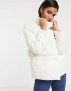 Mango Short Padded Jacket With Mittens In Cream