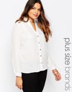 Club L Plus Blouse With Chain Detail - White