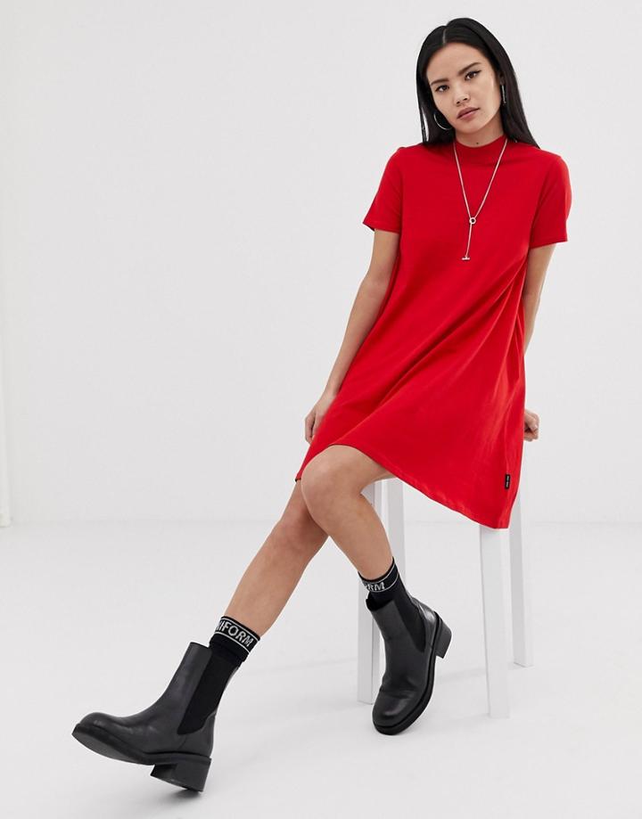 Cheap Monday Mystic Logo A-line T-shirt Dress-red