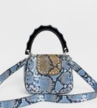 Sacred Hawk Multi Snake Print Lady Bag With Resin Handle - Multi