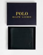 Polo Ralph Lauren Leather Billfold Wallet In Black