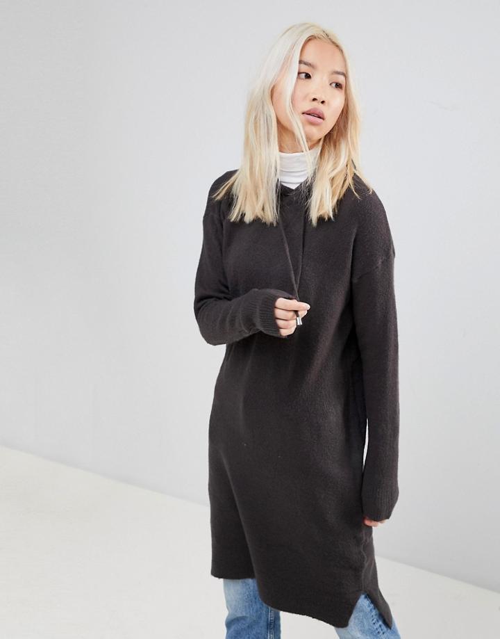 B.young Knitted Hoodie Dress - Gray