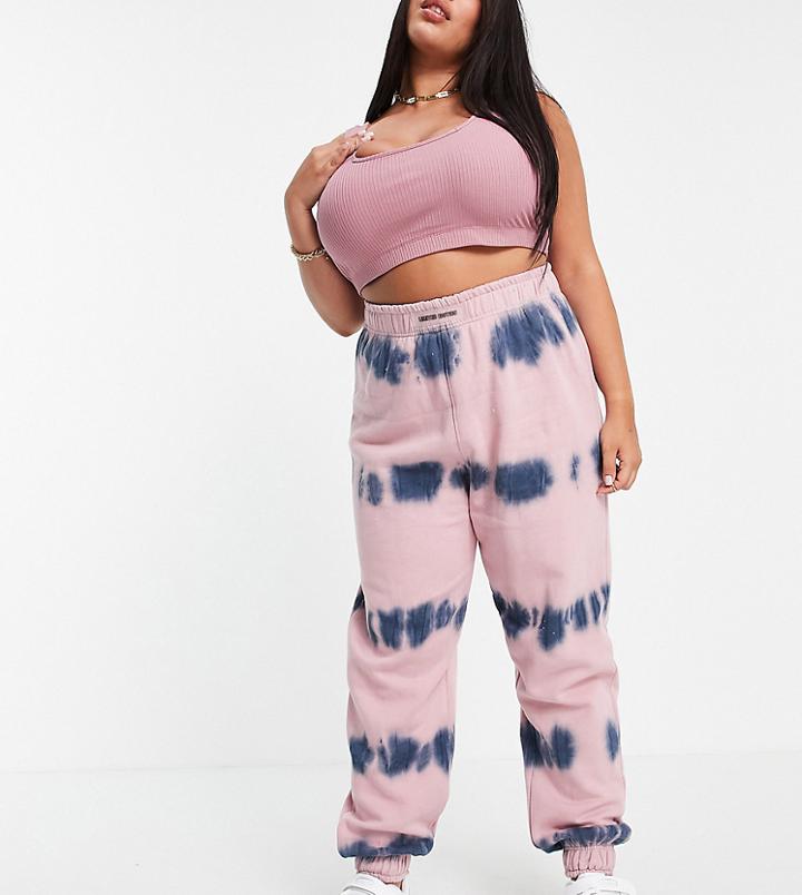 Public Desire Curve Sweatpants In Tie Dye Multi